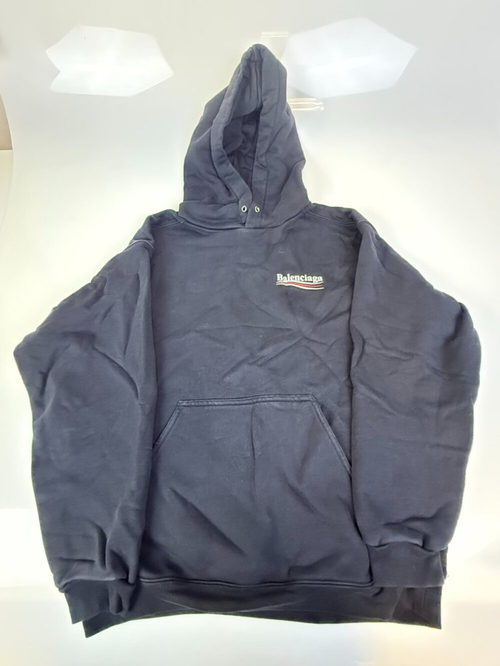 Balenciaga Black Political Campaign Logo-Embroidered Hoodie J4-21